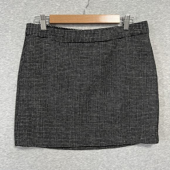 Gap Mini Skirt Womens 6 Black White Tweed Wool Blend High Waist Zip 2010 - Picture 1 of 8